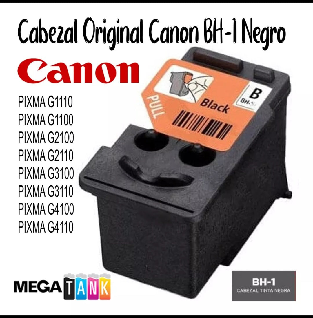 Cabezal Canon BH-1 Negro para impresoras G 1000 / G 1010 / G 1100 / G 1110 / G 2000 / G 2010 / G 2100 / G 2110 / G 2111 / G 3000 / G 3010 / G 3100 / G 3110 / G 3111 / G 4000 / G 4100 / G 4110 / G 4111 panama