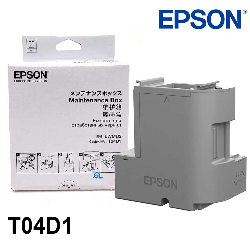 Caja Mantenimiento Epson T04D100 L4260 / L4150 / L4160 / L6290 / L6490 / L14150 / L6161 / L6171 / L6191 / L6270 / L6271 / L6460 / M3170 / M2170 / M1180 / ET-15000 / ET-4750 Panamá