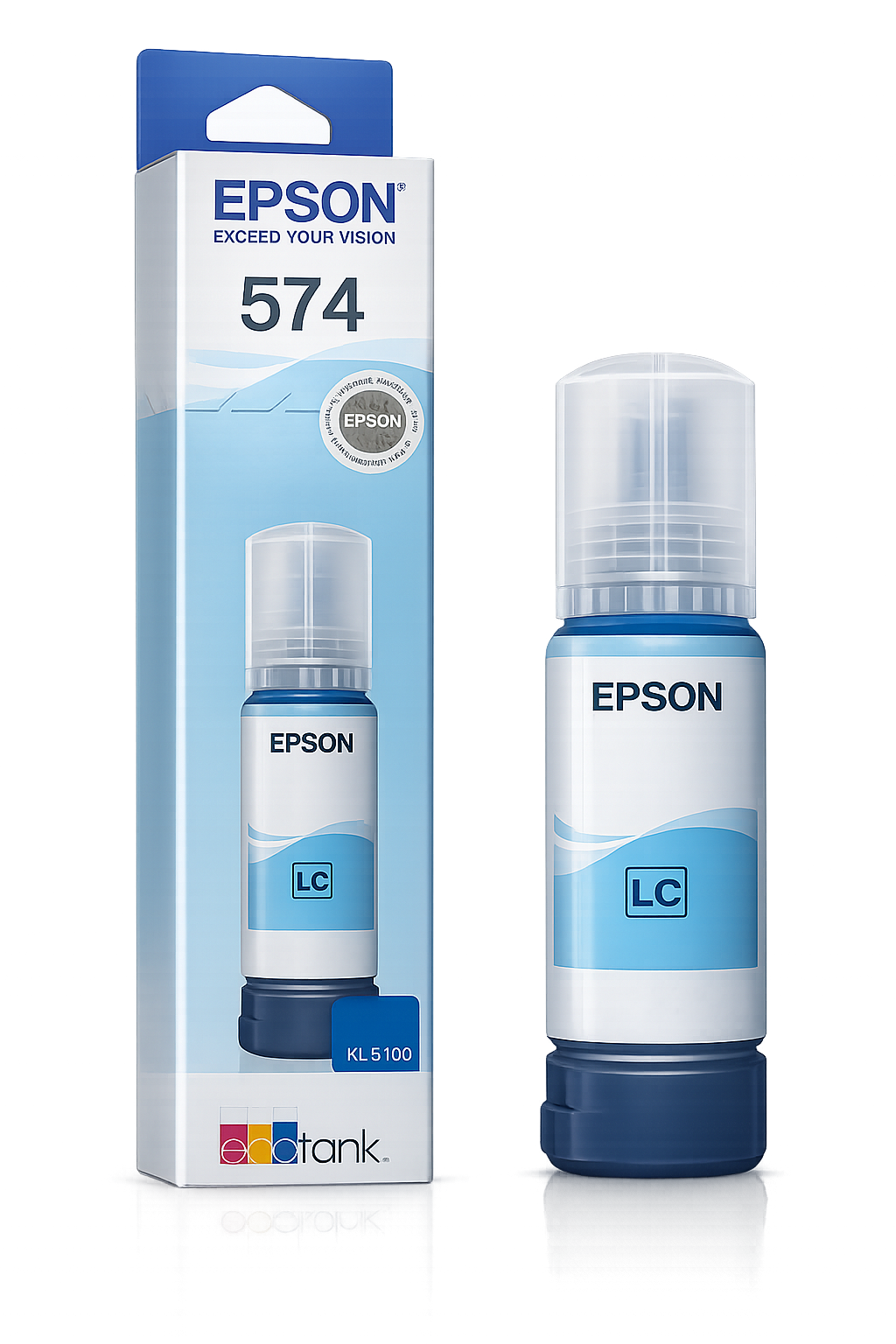 Tinta Epson T574 Light Cyan | Botella EcoTank Original para L8050 y L18050